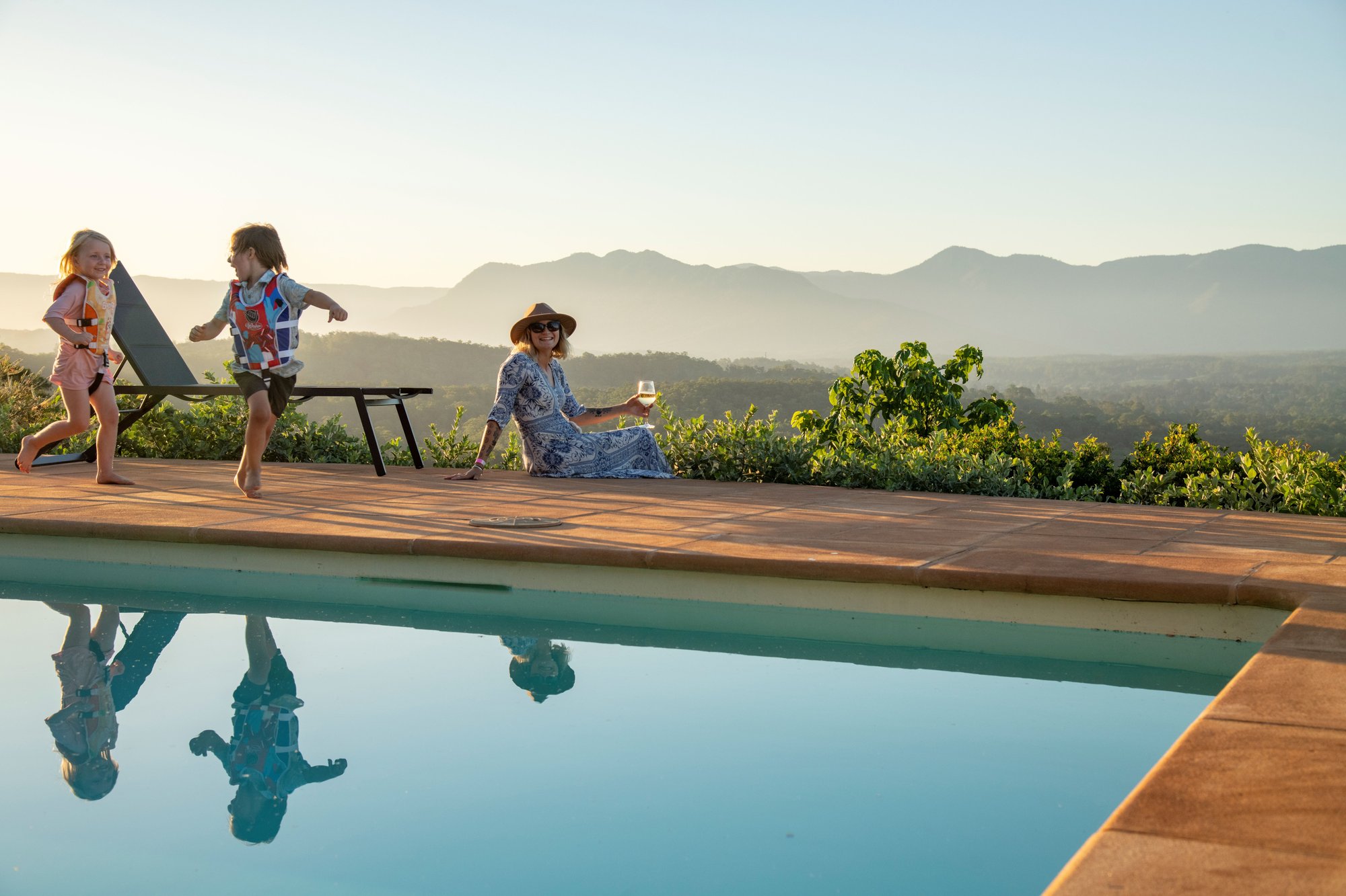 Pool deck and valley view