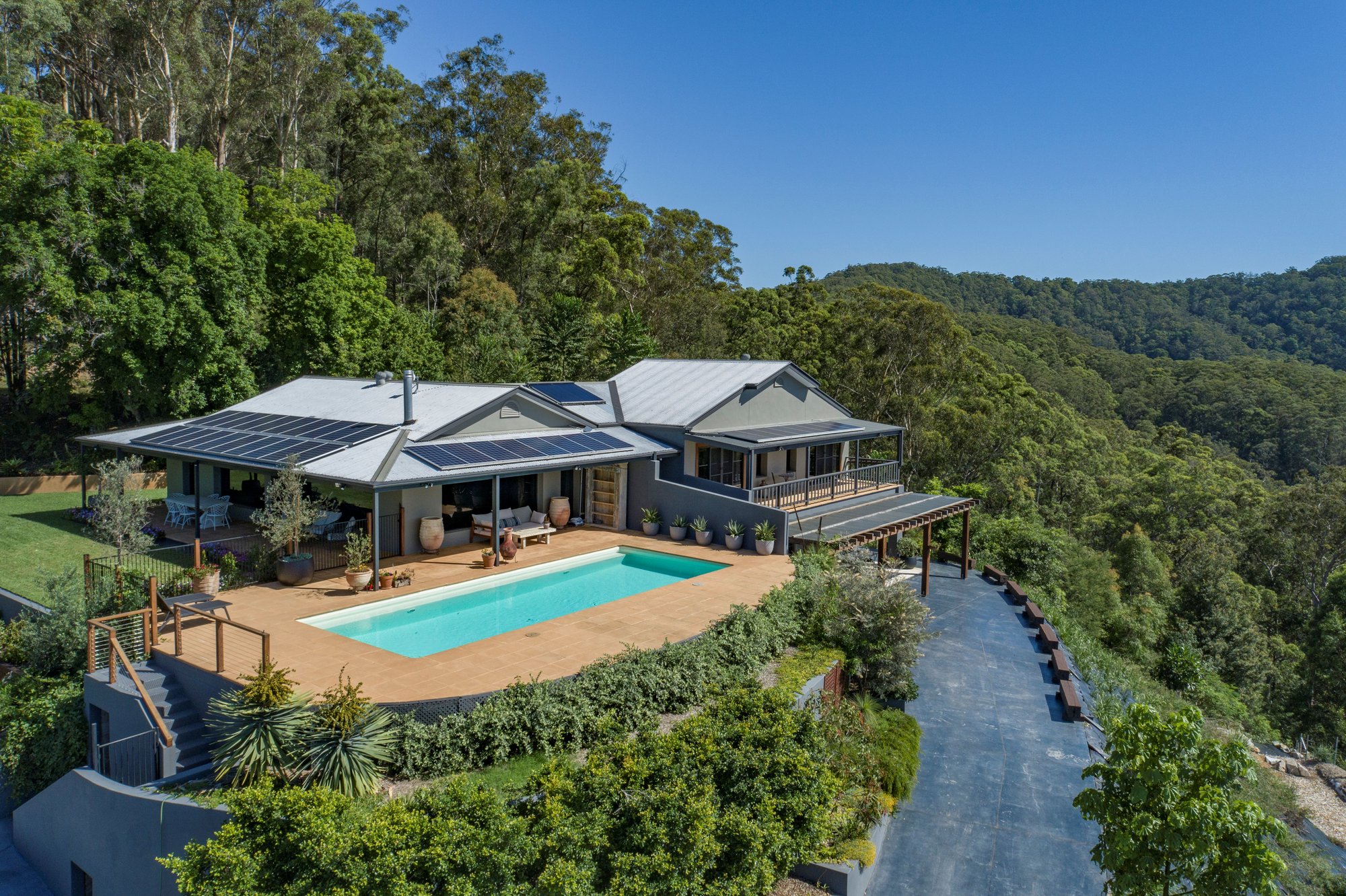 Aerial view of the whole property